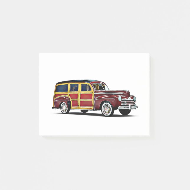 Woody Wagon Cartoon Post-it Klebezettel (Vorderseite)