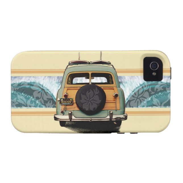 Woody Wave Surfer Vibe iPhone 4 Fall Case-Mate iPhone Hülle (Rückseite Horizontal)