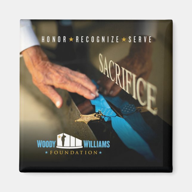 Woody Williams mit Ehrenmedaille Magnet (Vorne)