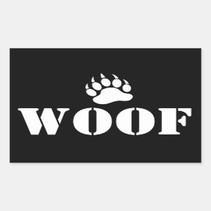 woof Bear Paw Rechteckiger Aufkleber