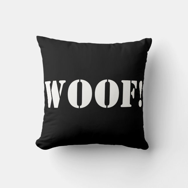 Woof! - dekoratives Kissen (Vorderseite)