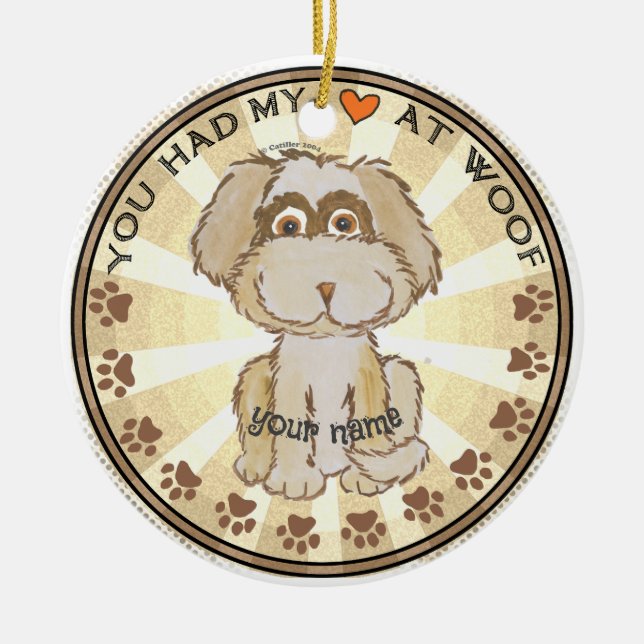 Woof Dog Keramik Ornament (Vorne)