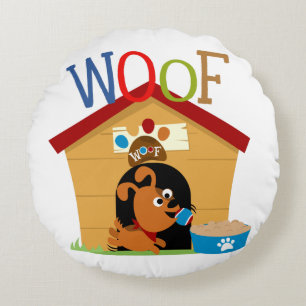 Woof Dog Rundes Kissen