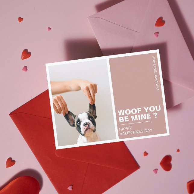 Woof du meinst | Valentine Dog Postkarte (Von Creator hochgeladen)