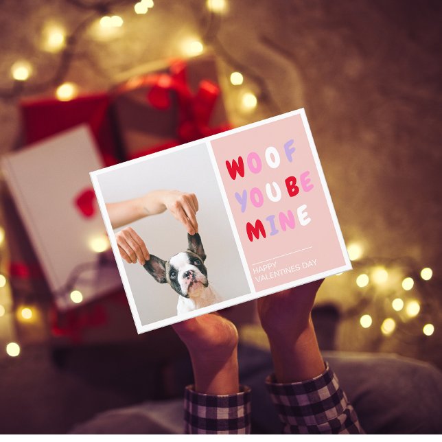 Woof du meinst | Valentines Hund Postkarte (Von Creator hochgeladen)