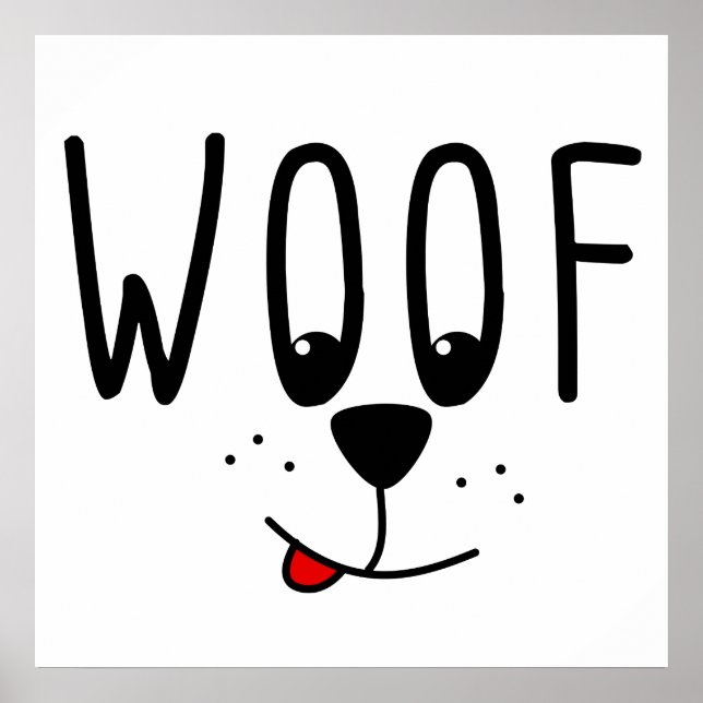 Woof! Haustiere lieben Niedliche Hunde Cartoon Ges Poster (Vorne)