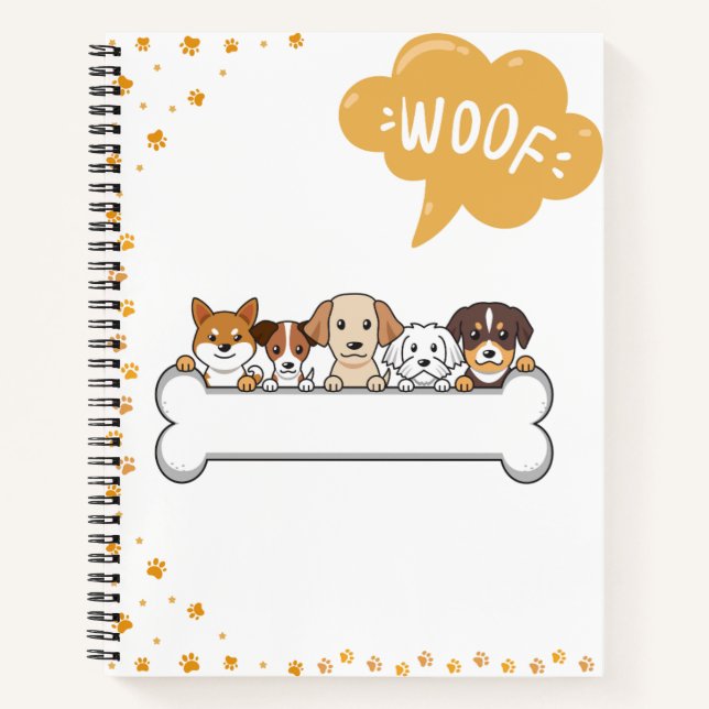 WOOF” Hunde Squad  Notizbuch (Vorderseite)
