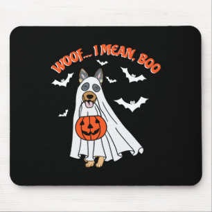 Woof ich Gemein Boo Funny Ghost Dog Halloween Pump Mousepad