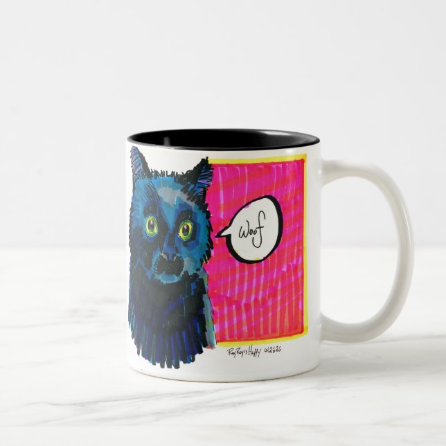 Woof Mug Zweifarbige Tasse (Rechts)