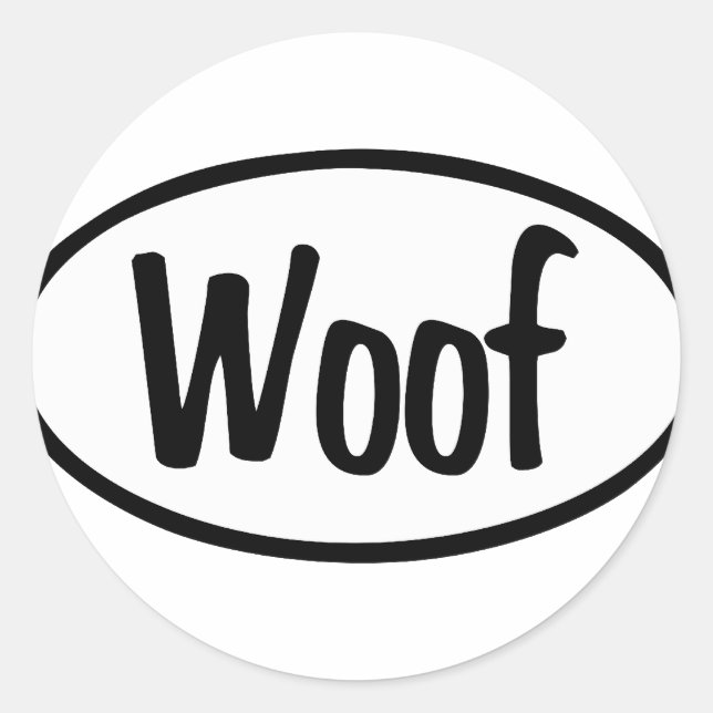 Woof Oval Runder Aufkleber (Vorderseite)