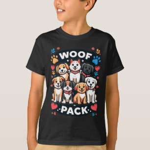 "Woof Pack" für Kinder - Adorable Gruppe von Hunde T-Shirt