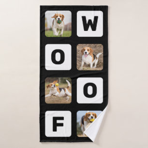 Woof Personalisierte Fotolackage Pet Lover Dog Badehandtuch