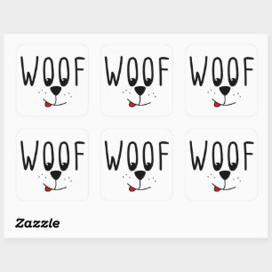 Woof! Tierliebhaber Niedlicher Welpen-Hund-Cartoon Quadratischer Aufkleber