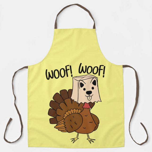 Woof Woof Funny Erntedank Türkei Küche Schürze (Vorderseite)