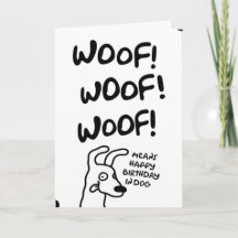 Woof! Woof! Woof! Das heißt glücklich zum Geburtst