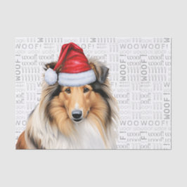 Woof Words und Christmas Collie Dog Lover Holiday Seidenpapier