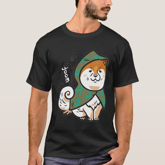 Woof You Yellow Husky Dog Xoxx T-Shirt (Vorderseite)
