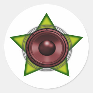 Woofer Rasta Stern Tollpatsch-Reggae Dubstep Runder Aufkleber