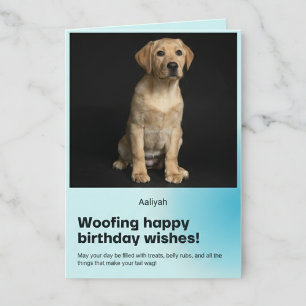 Woofing Bonne carte Labrador d'anniversaire