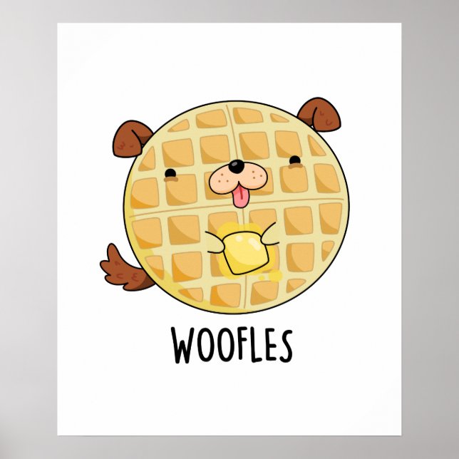 Woofles Funny Doggy Waffle Pub Poster (Vorne)