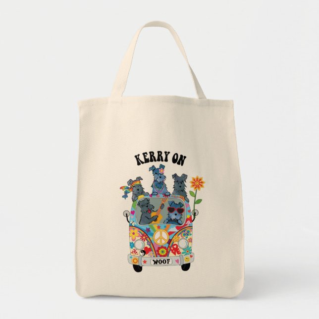 Woofstock Kerry Blue Terrier Große Tote Tasche (Vorne)