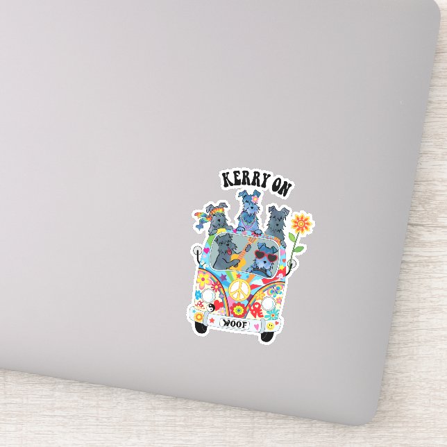 Woofstock Kerry Blue Terrier Vinyl Sticker (Detail)