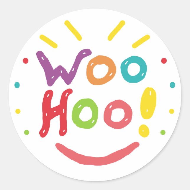 Woohoo! Runder Aufkleber (Vorderseite)