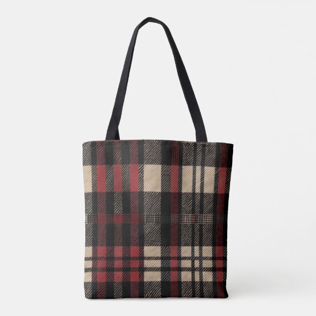 Wool Kariert Tote Bag Tasche (Rückseite)