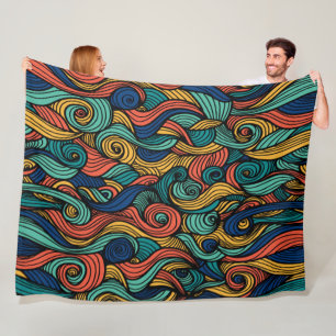 Wool Topped paisley Fleecedecke