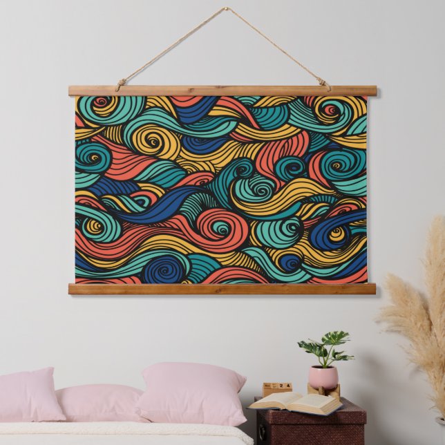 Wool Topped paisley Wandteppich Mit Holzrahmen (Schlafzimmer)