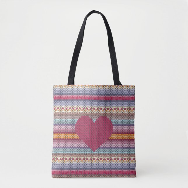 Woolen Heart Tote Bag Tasche (Vorderseite)
