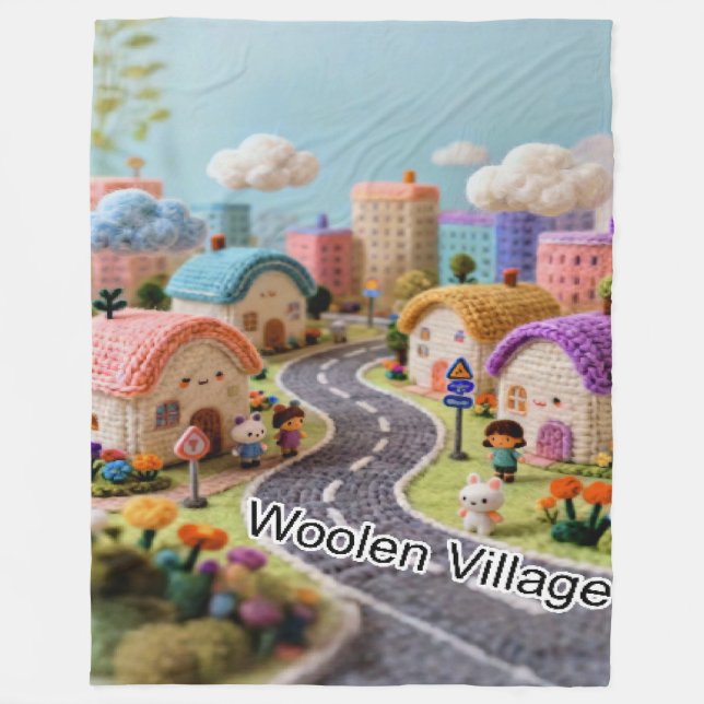 Woolen Village  Fleecedecke (Vorderseite)