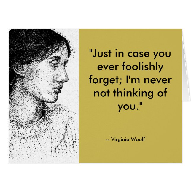Woolf Liebe Quote Valentine Card mit mehr Historie (Vorderseite (Horizontal))