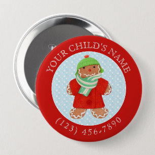 WOOLIE GINGERBRAD Child ID Button - Rot