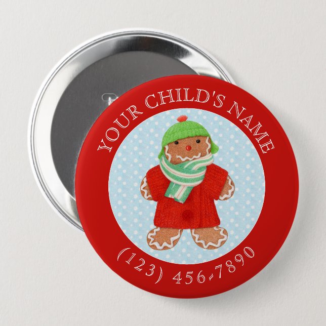 WOOLIE GINGERBRAD Child ID Button - Rot (Vorne & Hinten)