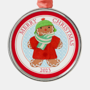 WOOLIE GINGERBREAD 2023 Premium Round Ornament Aus Metall