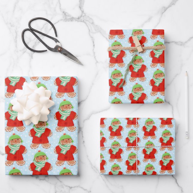 WOOLIE GINGERBREAD - Flachpapier für Bleche II Geschenkpapier Set (Vorderseite)