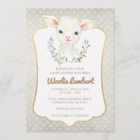 Woolie Lambert Niedlich Lamb Babydusche Einladung