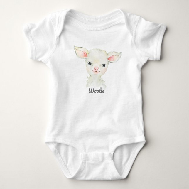Woolie Lambert Niedlich Lamb Neuborn Bodysuit Baby Strampler (Vorderseite)