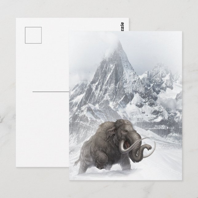 Woolmammut Prähistorisches Tiereiszeitalter Postkarte (Vorne/Hinten)