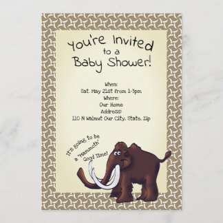 Wooly Mammoth Babydusche Einladung
