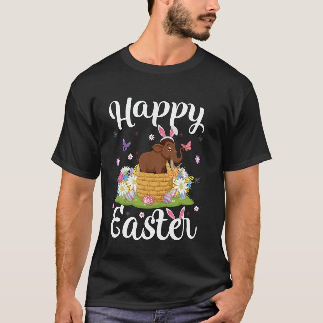 Wooly Mammoth Happy Easter Egg Hunt Bunny Ear Ear T-Shirt (Vorderseite)