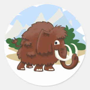 Wooly Mammoth Runder Aufkleber