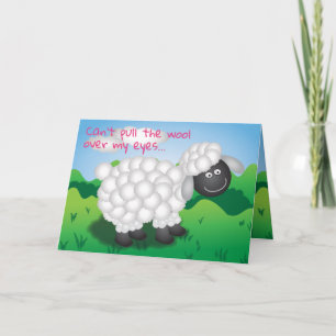 Wooly Sheep Valentine Feiertagskarte