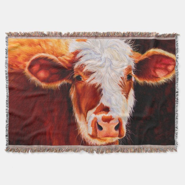Wooly Tyrann - haariger Hereford Kalb-Kuh-Wurf Decke (Vorderseite)
