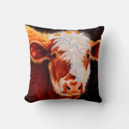 Wooly Tyrann - haariges Hereford Kalb-Kuh-Kissen Kissen