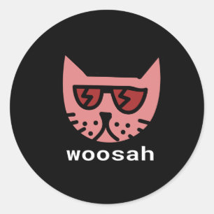 Woosah Ruhig Yoga Ausatmer-Shirt _4 Runder Aufkleber