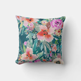 WOOT buntes tropisches BlumenAquarell Kissen