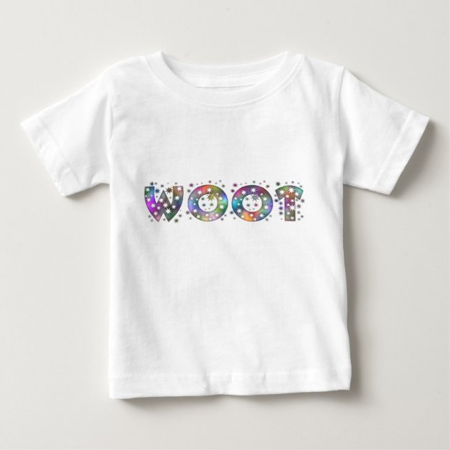 Woot! - Glitzer-Schriftart Baby T-shirt (Vorderseite)