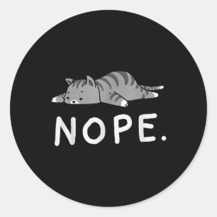 Woot Nope Cat Runder Aufkleber